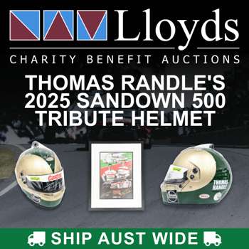 Thomas Randle's 2025 Sandown 500 Larry Perkins Tribute Bell Helmet #CHA